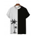 Men's Coconut Tree Black and White Short Sleeve T-Shirt