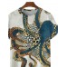 Men's Undersea Big Octopus Round Neck Short Sleeve T-Shirt