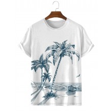 Seaside Coconut Tree Casual Short Sleeve T-Shirt