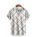 Scottish Plaid Print Casual Short Sleeve Shirt