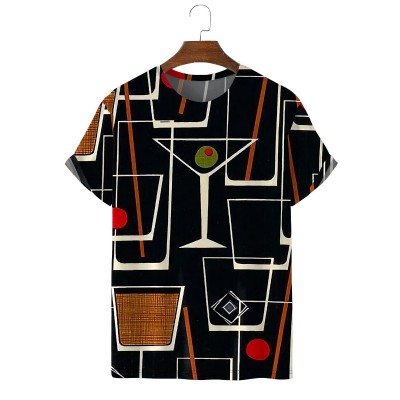 Men's Retro Geometric Short Sleeve T-Shirt